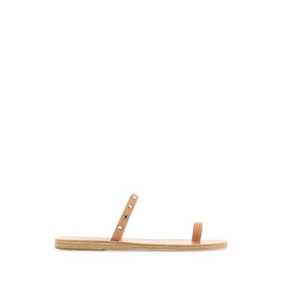 Ancient Greek Women Skin Pink Leather Audrey Thong Slippers
